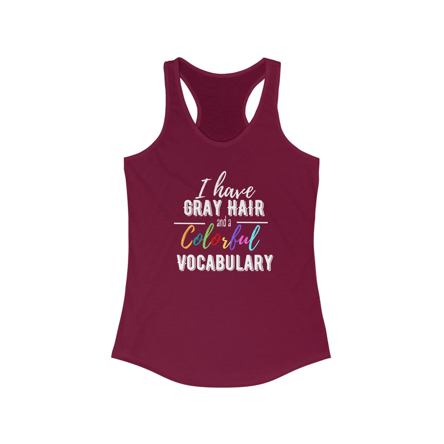 Colorful Vocabulary. Women's Ideal Racerback Tank