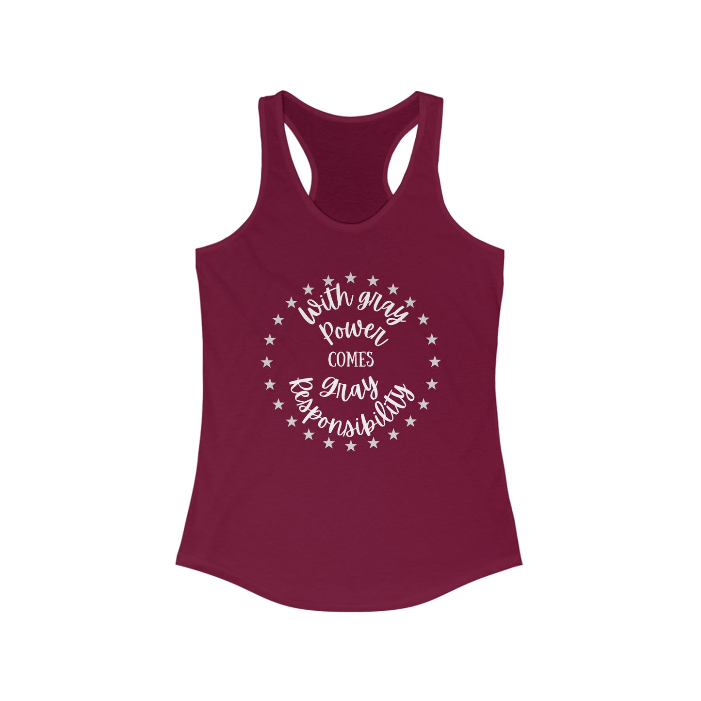 Gray Power. Women's Ideal Racerback Tank